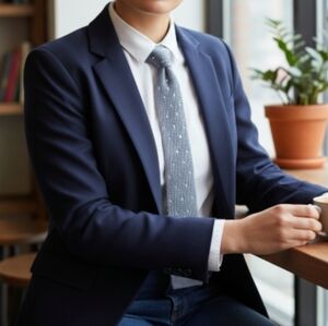 TOM FORD Knitted Silk Tie - Steel Blue MADE IN ITALY